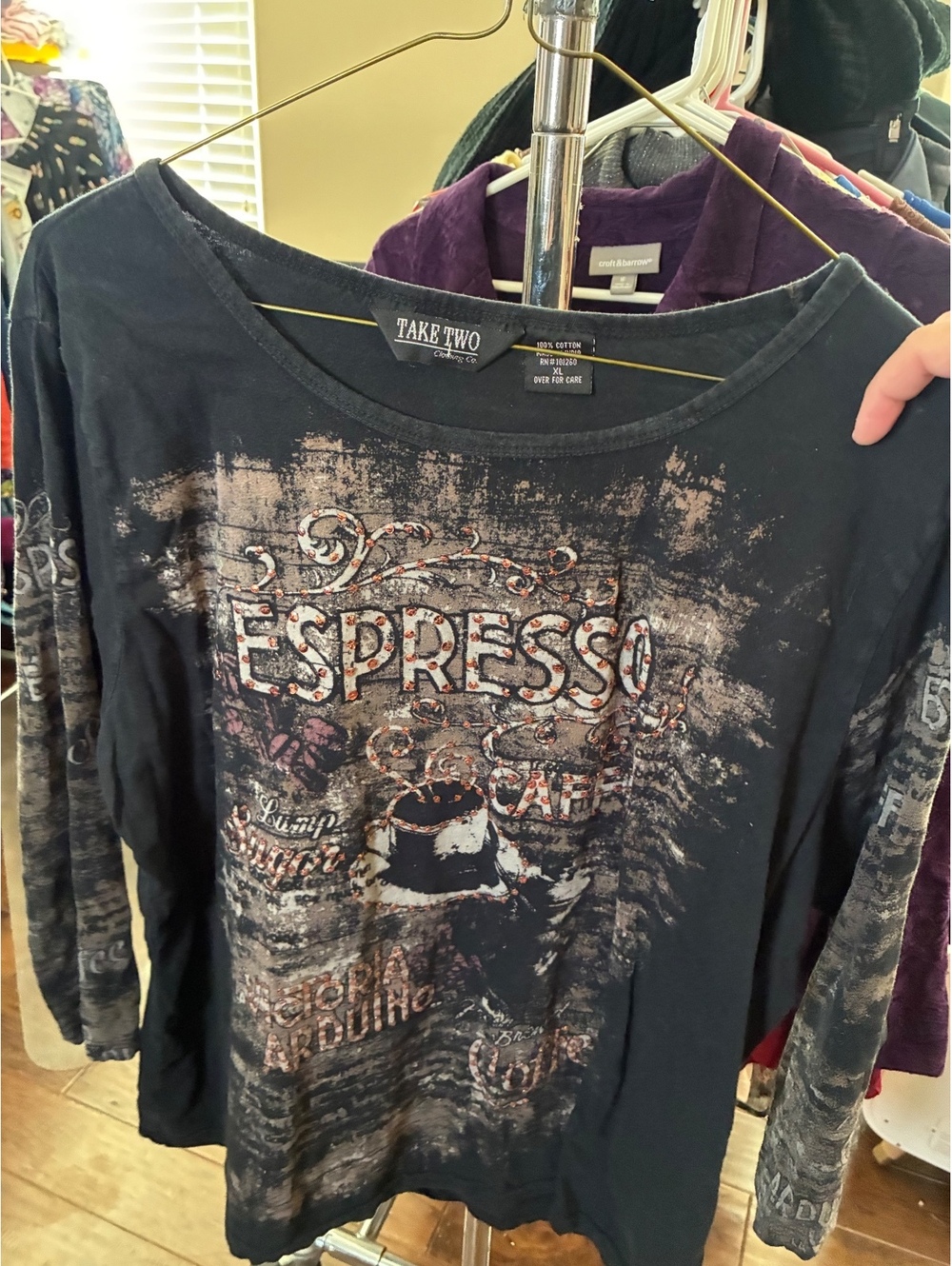 Take Two black Espresso graphic top